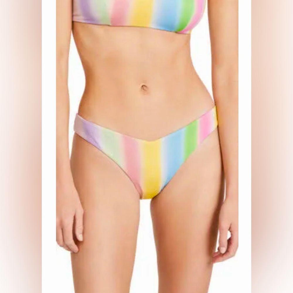 Onia Shimmer Soft Stripes Multi Color Chiara  Bikini Bottom | Saks 5th | Size L